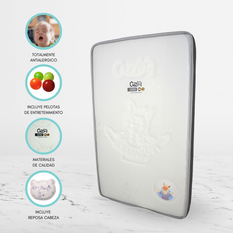 CUZKA - Colchón para Pack and Play «LLAMITA» White