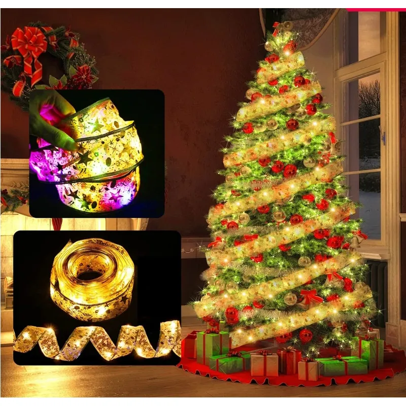GENERICO - Cinta de luz led para árbol de Navidad, 5 Cm.  x 5 Mt.