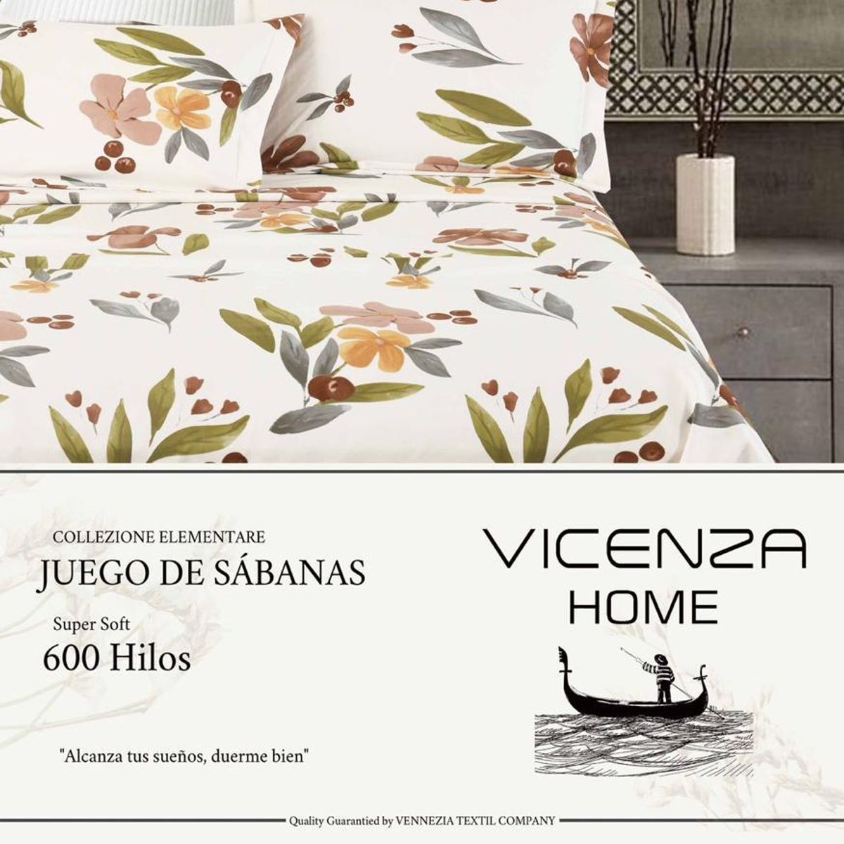 VENECIA - Set de SABANAS + Fundas - EUROPEO 2 Pz 100% Calidad