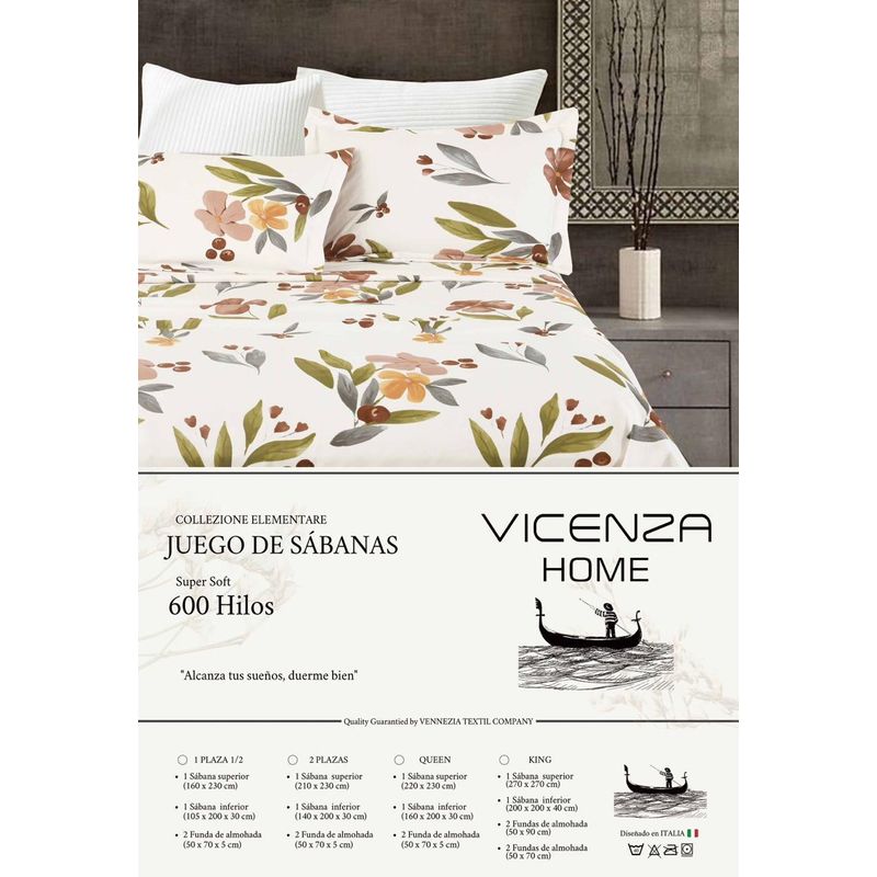 VENECIA - Set de SABANAS + Fundas - EUROPEO 2 Pz 100% Calidad
