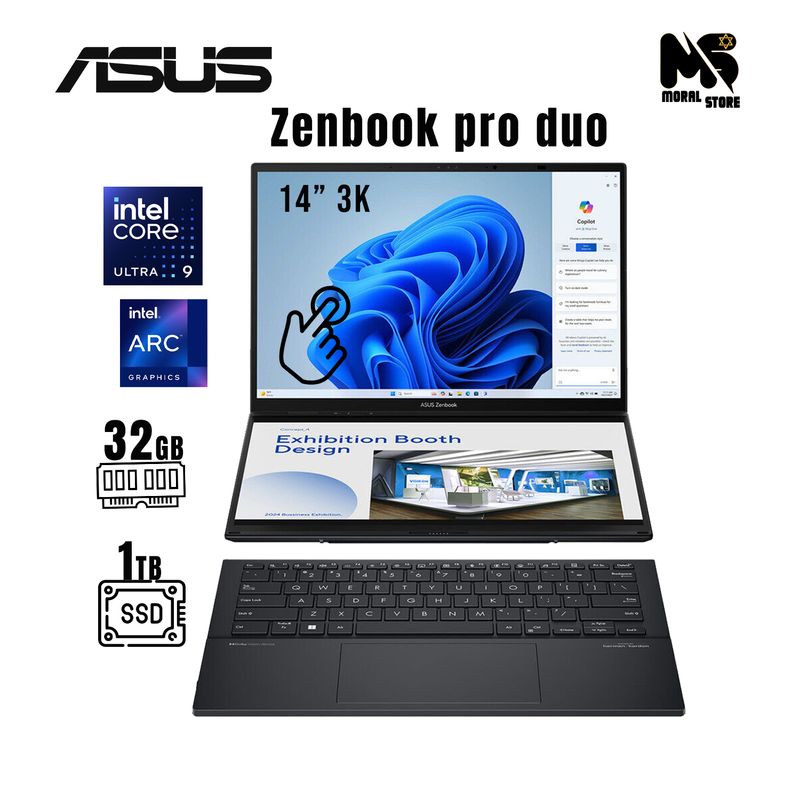 ASUS - LAPTOP ASUS ZENBOOK  DUO UX8406CA-PS99T/ ULTRA 9-285H / 32GB/ 1TB SSD / 14" OLED 120HZ
