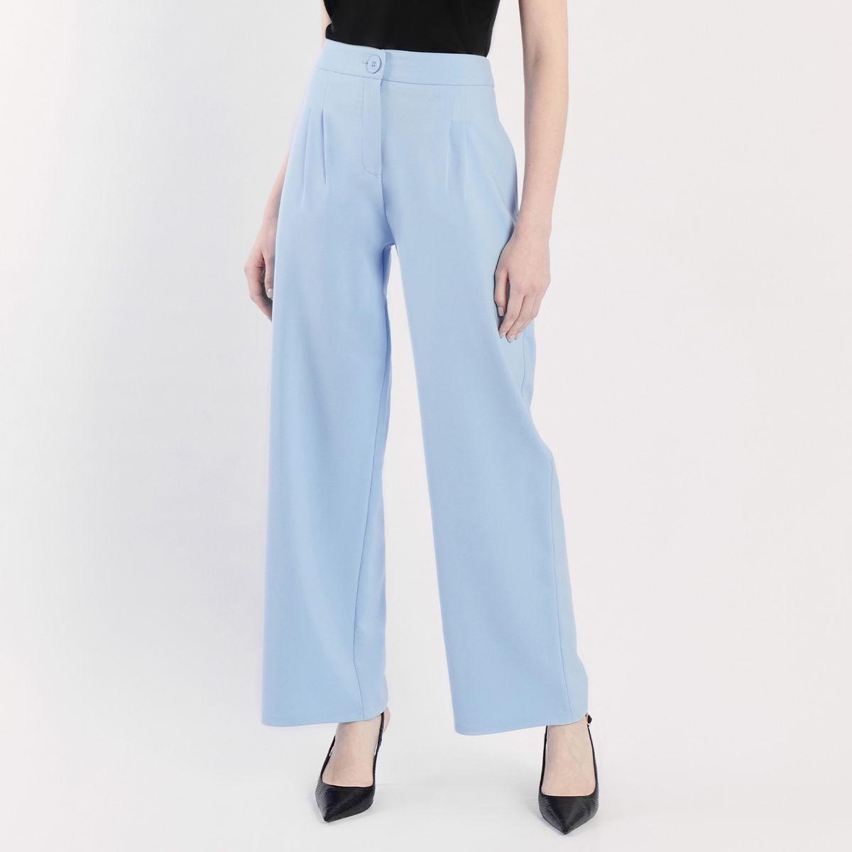 CAMILA VIALI - Camila Viali Pantalón tassia celeste largo para mujer