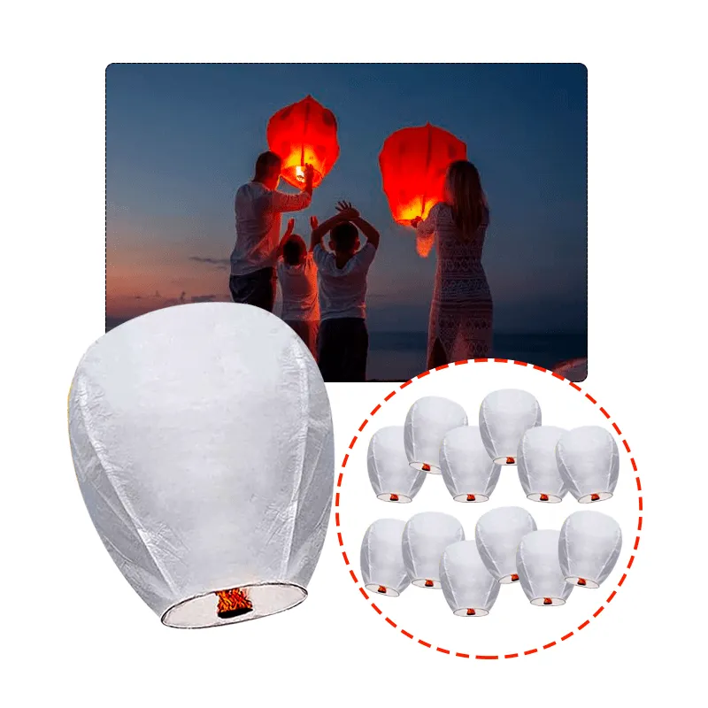 GENERICO - Globos Cantoya SOLO BLANCO x 12 unds