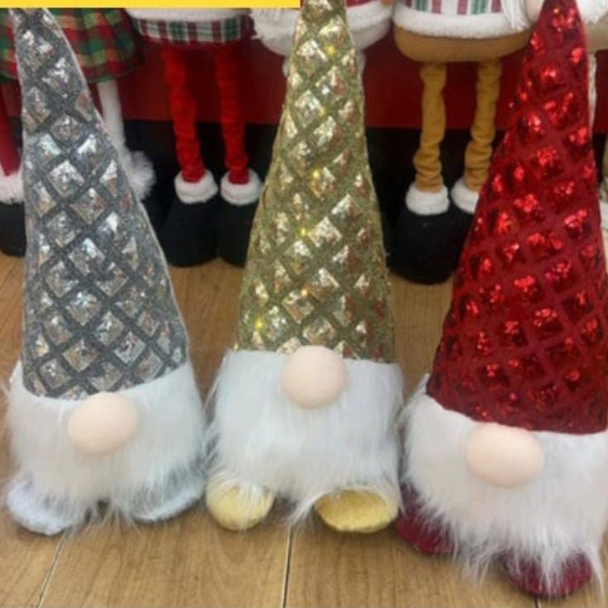 GENERICO - Muñeco de navidad pack x 3 unid. decorativo con luces 45cm x 15 cm