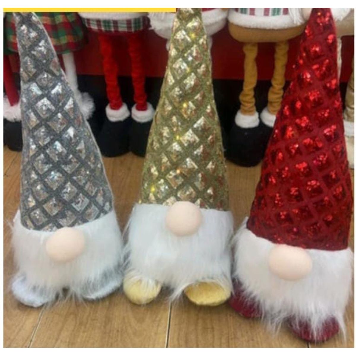 GENERICO - Muñeco de navidad pack x 3 unid. decorativo con luces 45cm x 15 cm