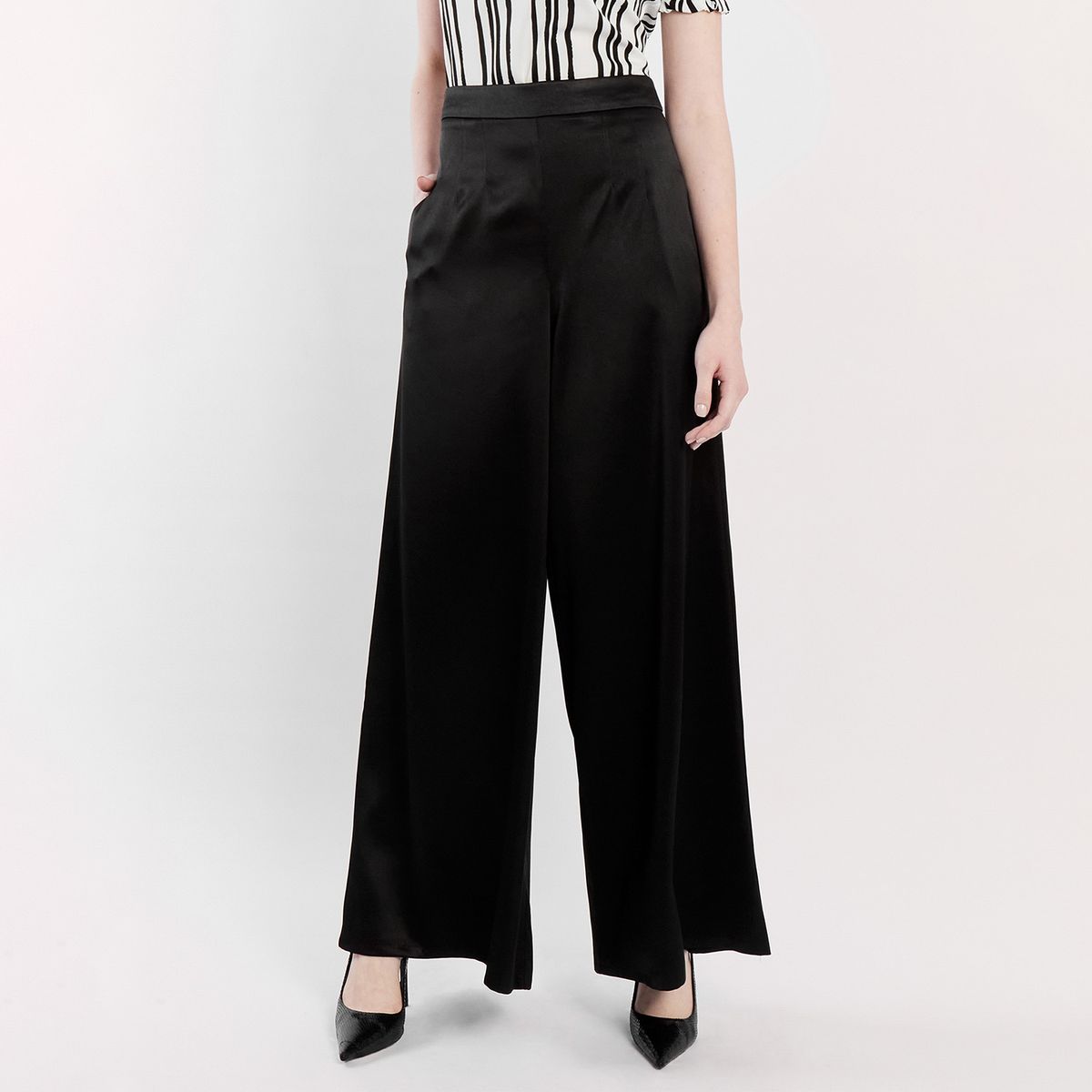 CAMILA VIALI - Camila Viali Pantalón amira negro largo para mujer