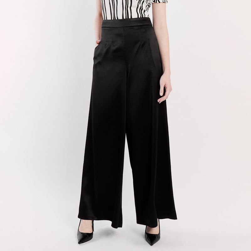 CAMILA VIALI - Camila Viali Pantalón amira negro largo para mujer