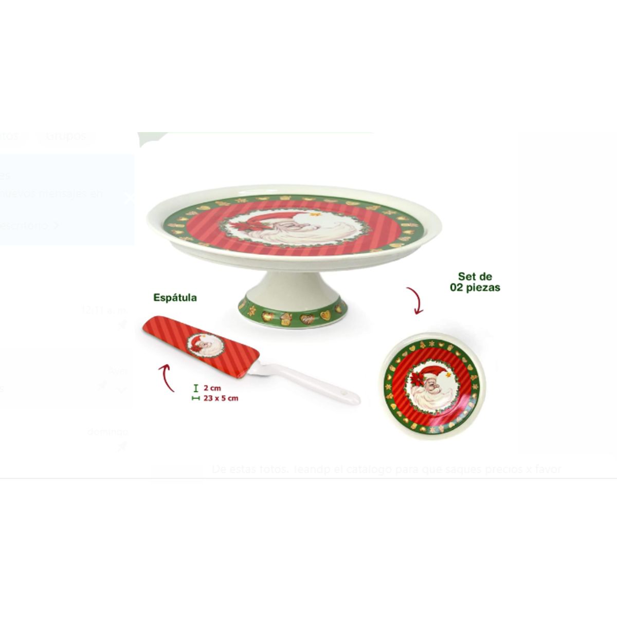 GENERICO - Porta Paneton Navideño con Diseño Papa Noel