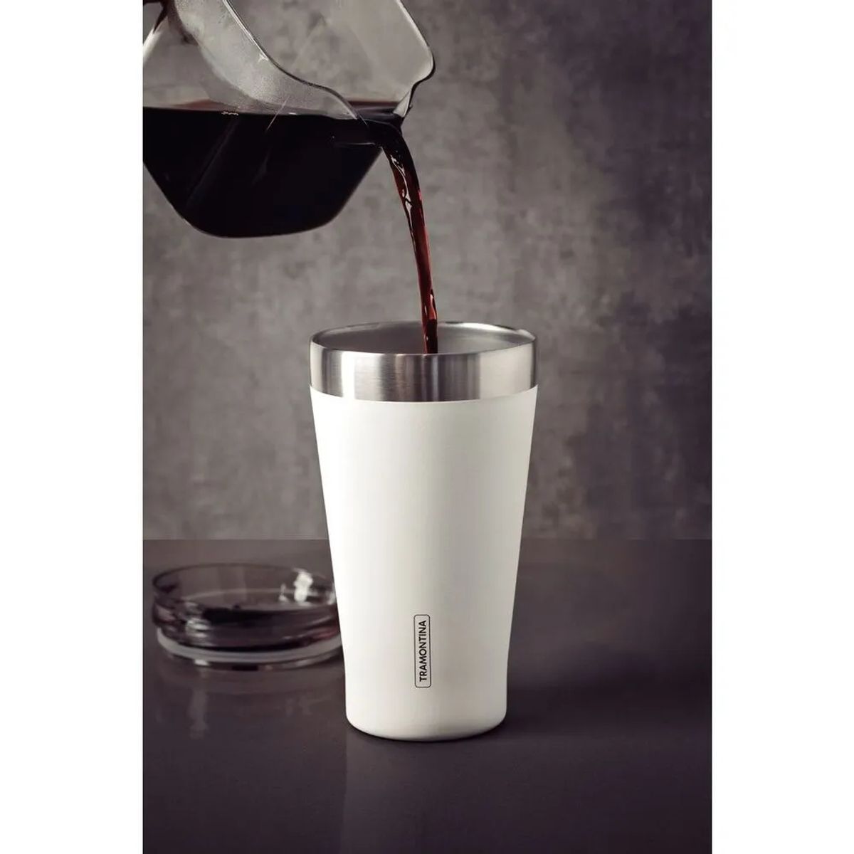 TRAMONTINA - Vaso Térmico con tapa 550 ml Blanco Exata - Tramontina- 61646515