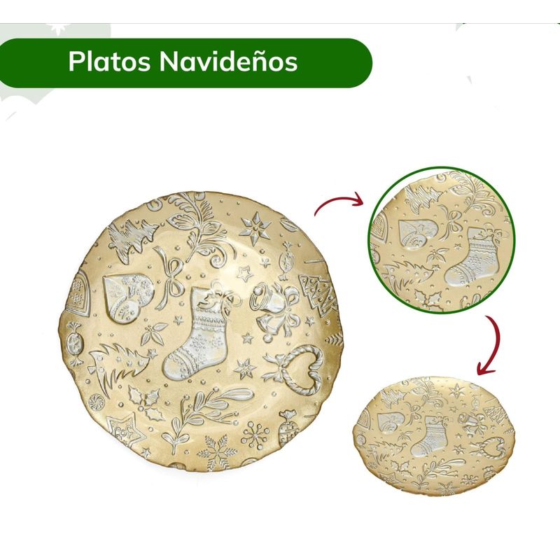 GENERICO - Plato Tendido con diseño Navideño