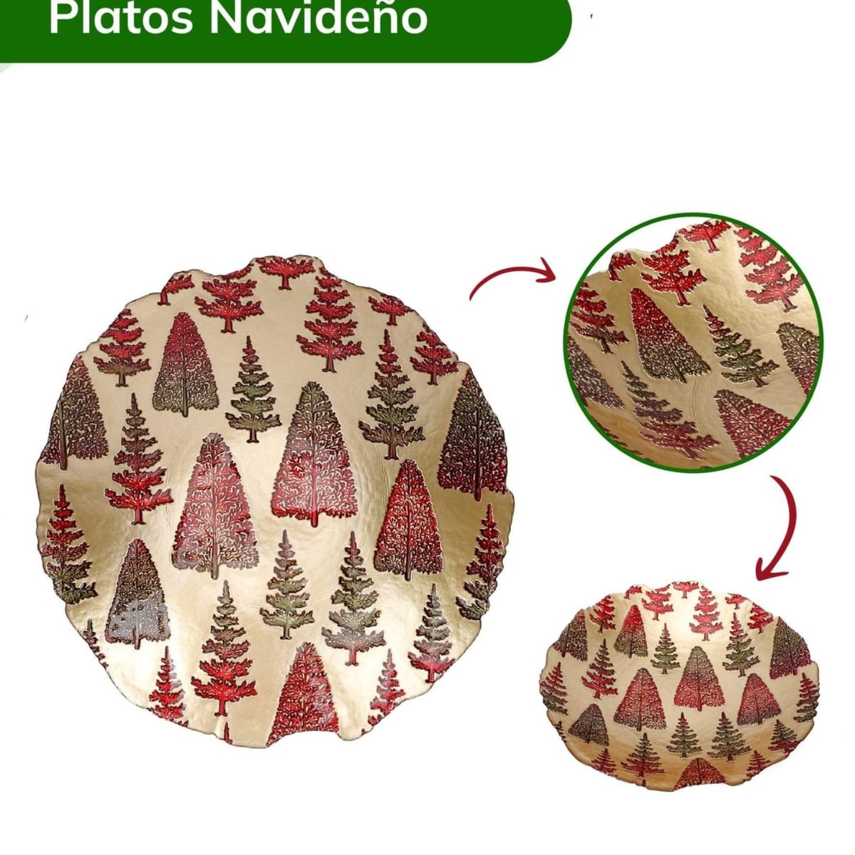 GENERICO - Plato Tendido con diseño Navideño
