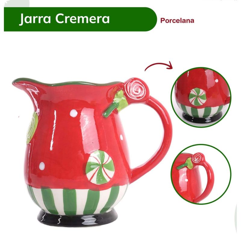 GENERICO - Jarra Cremera de Porcelana modo Navideño