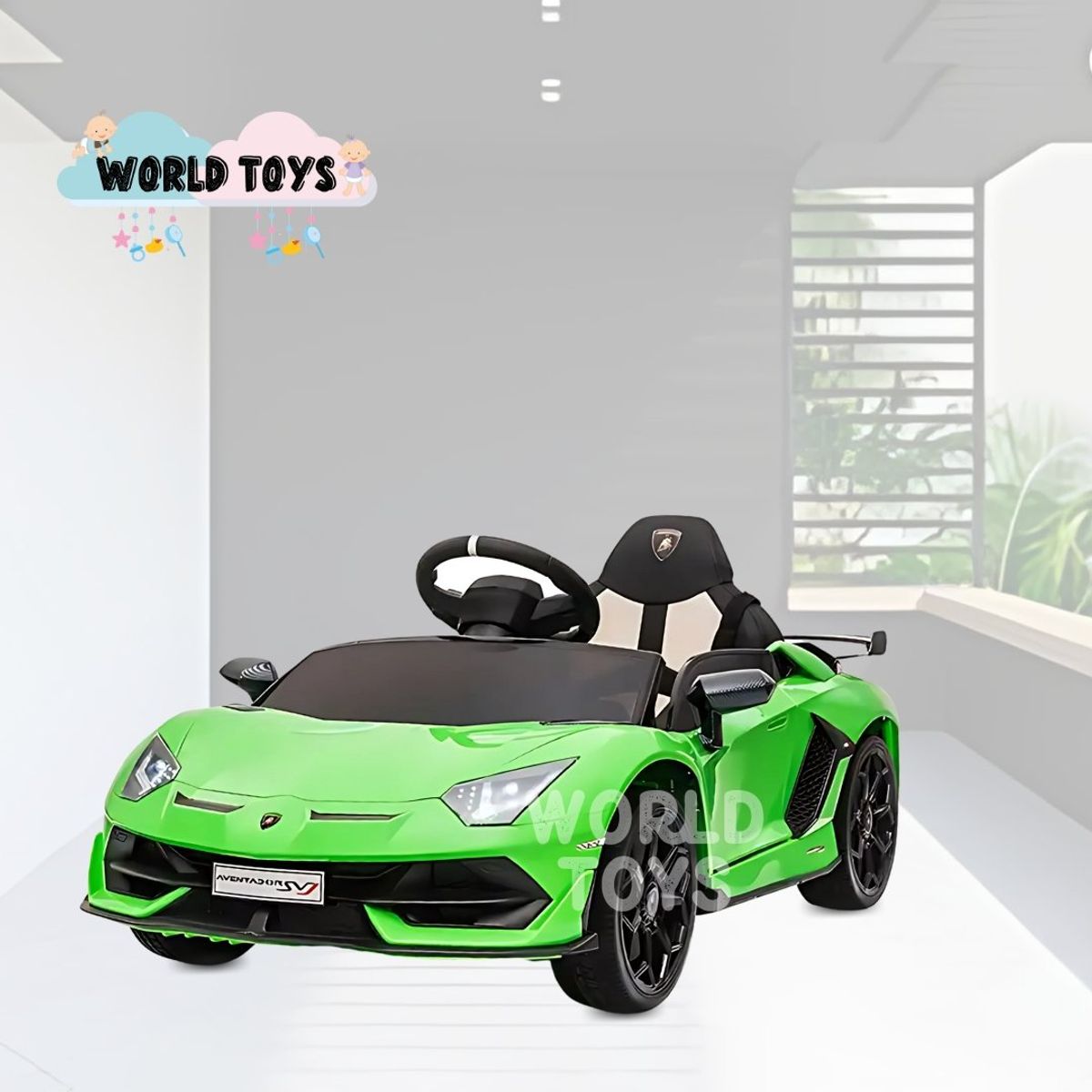 LAMBORGHINI - Carro a Batería para Niño y Adulto «AVENTADOR» Licensed Green