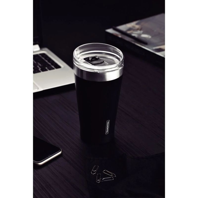 TRAMONTINA - Vaso Térmico con tapa 550 ml Negro Exata - Tramontina- 61646505