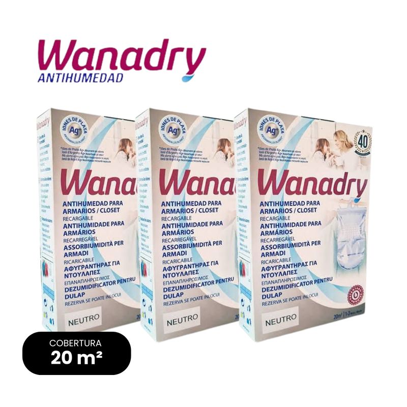 GENERICO - Deshumedecedor para closet recargable WANADRY x 3 und