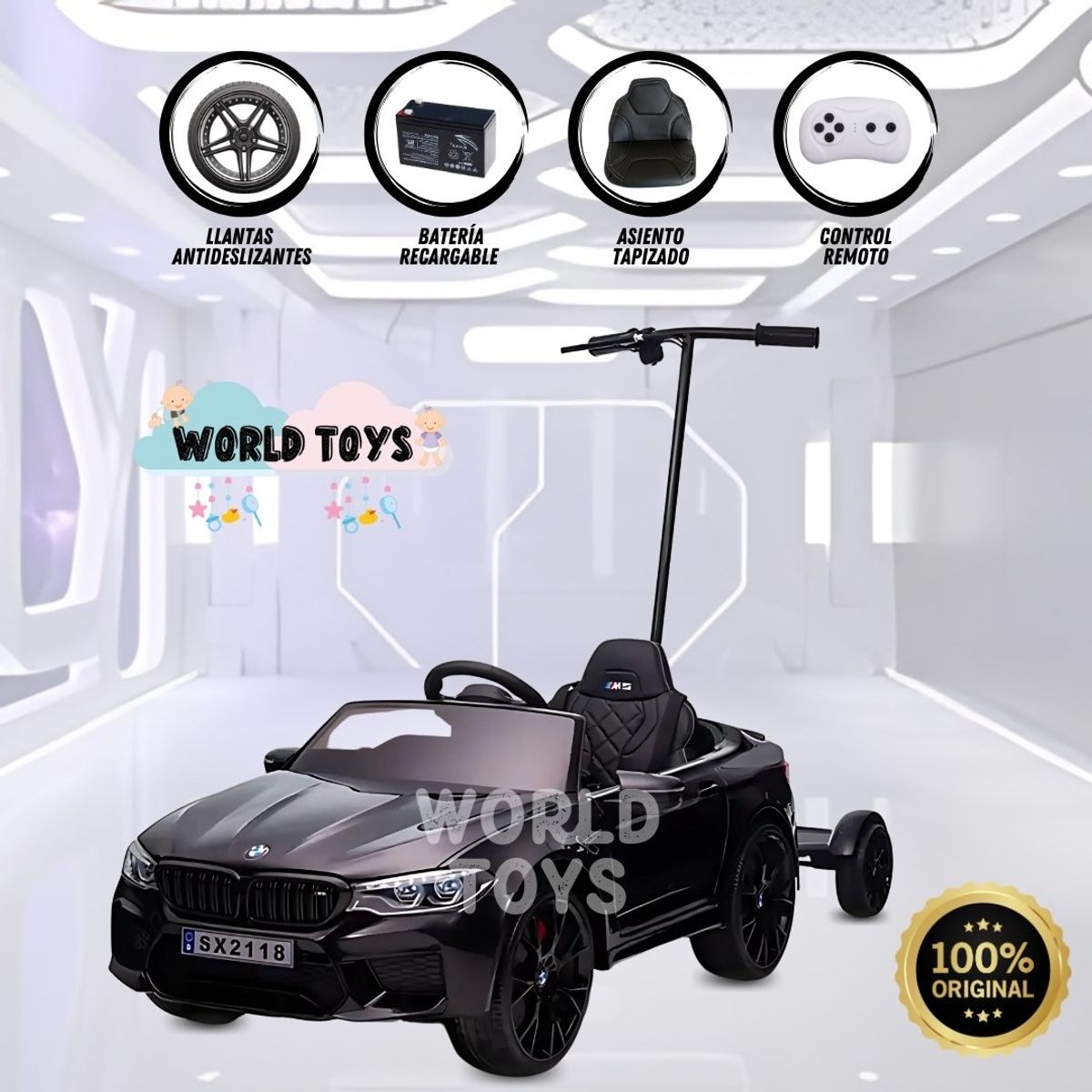 BMW - Carro a Batería para Niño y Adulto BMW SX2118 Licensed Black