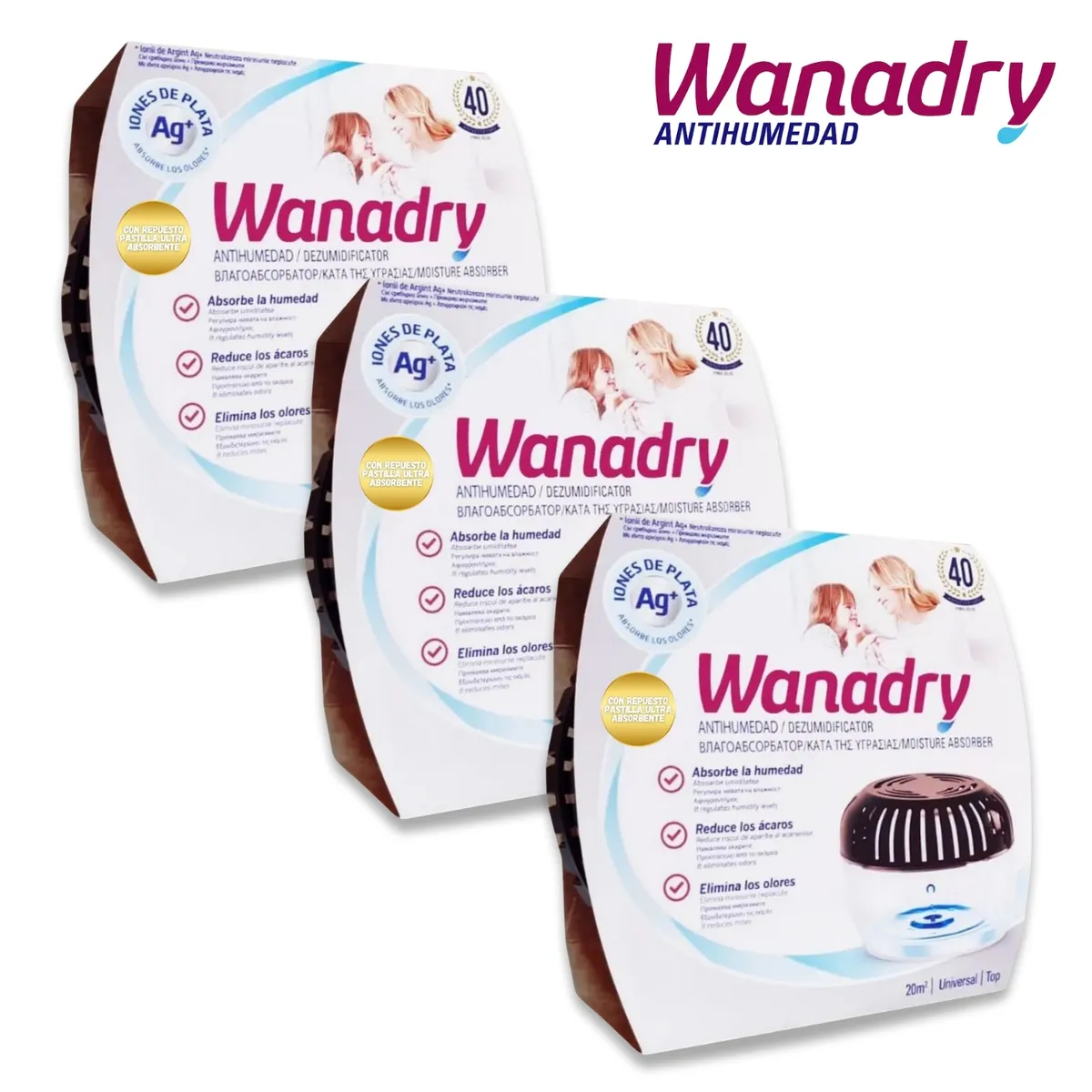 GENERICO - Deshumedecedor WANADRY top con pastilla x 3 und