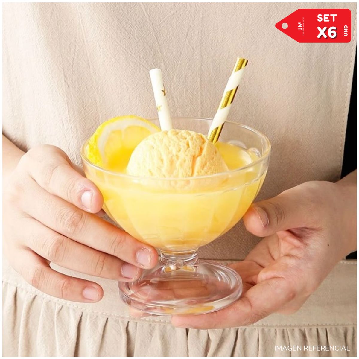 INSPIRA MARKET - Set x 6 Copas de Vidrio para Helado