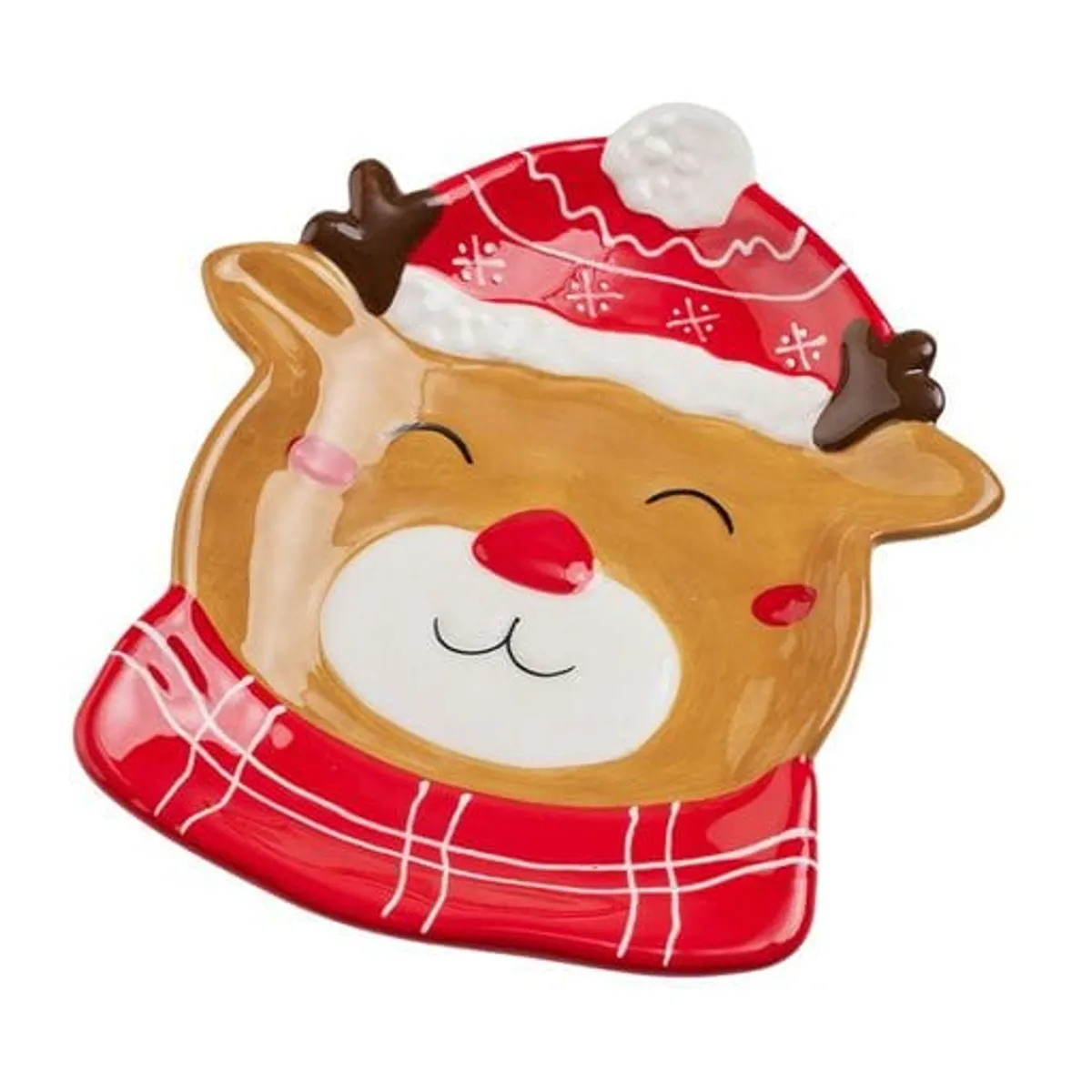 GENERICO - Plato Navideño decorativo Rodolfo 17x14cm