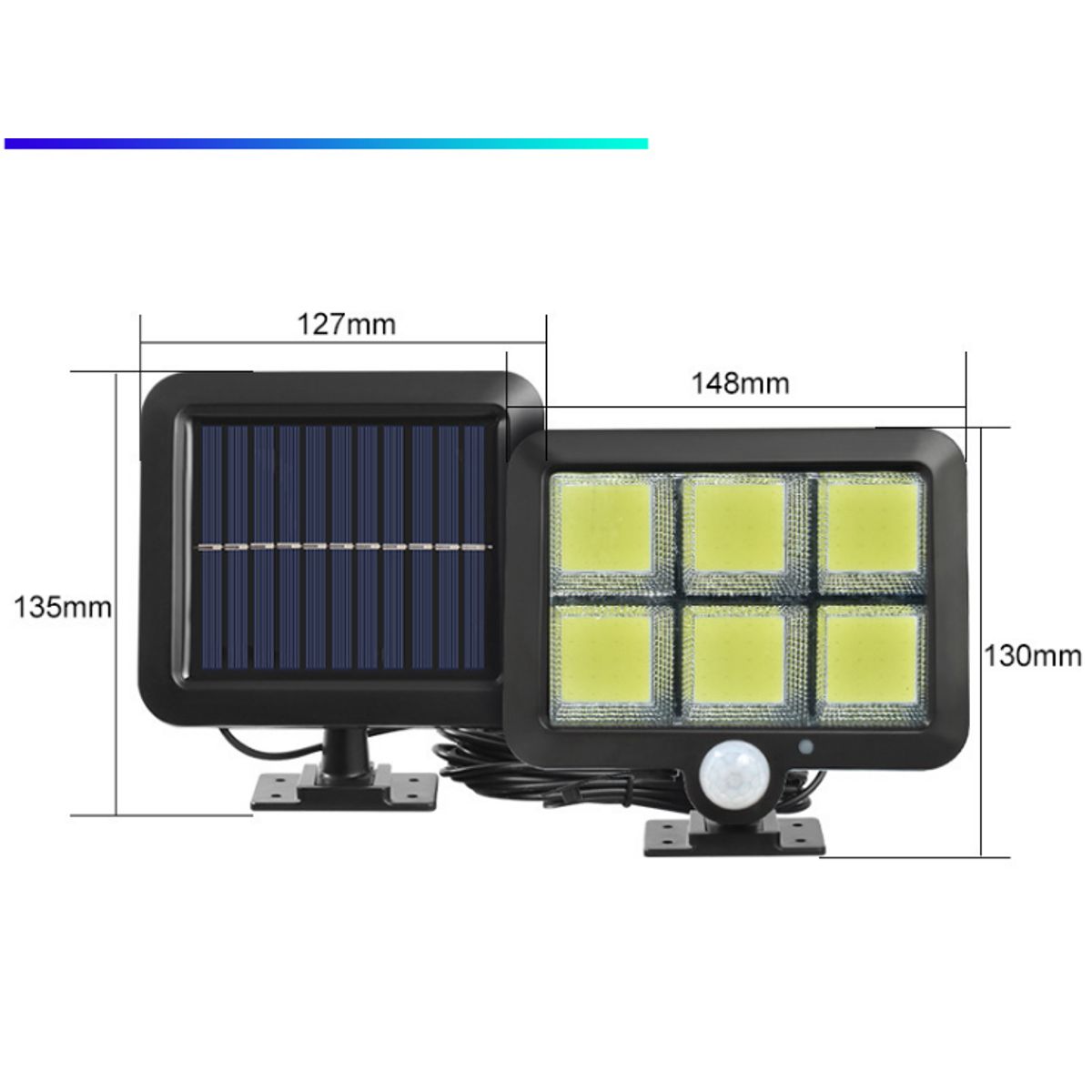 SEISA - Mini reflector con panel solar para jardín SMT-F120