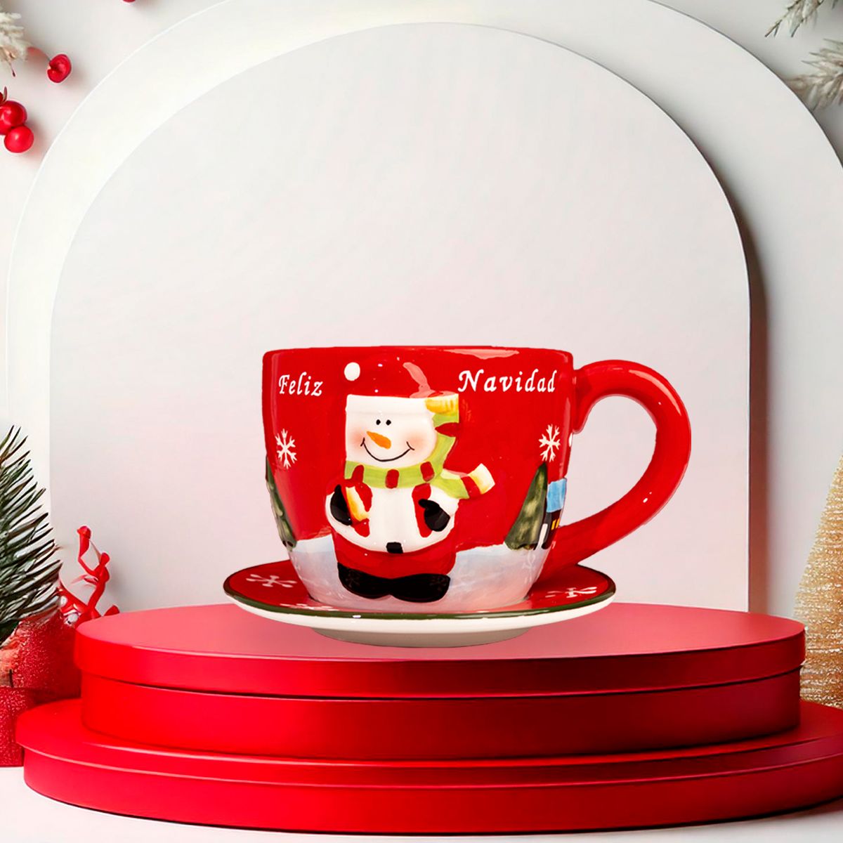 GENERICO - Taza Navideña con diseño Papa Noel