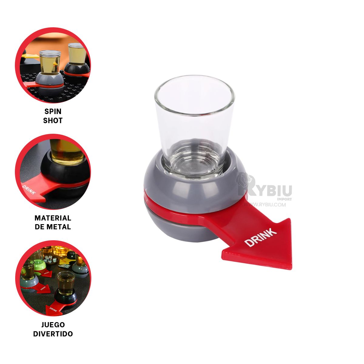 RYBIU IMPORT - Ruleta Giratoria Divertida en Color Gris Y+Papel de Regalo