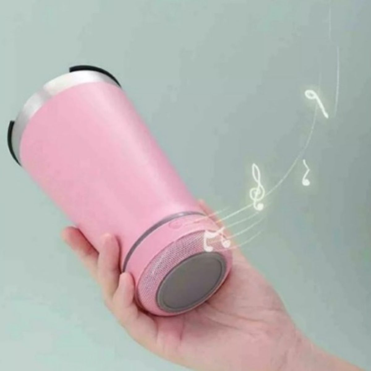 GENERICO - VASO TOMATODO TÉRMICO CON PARLANTE BLUETOOH ROSADO BEBÉ