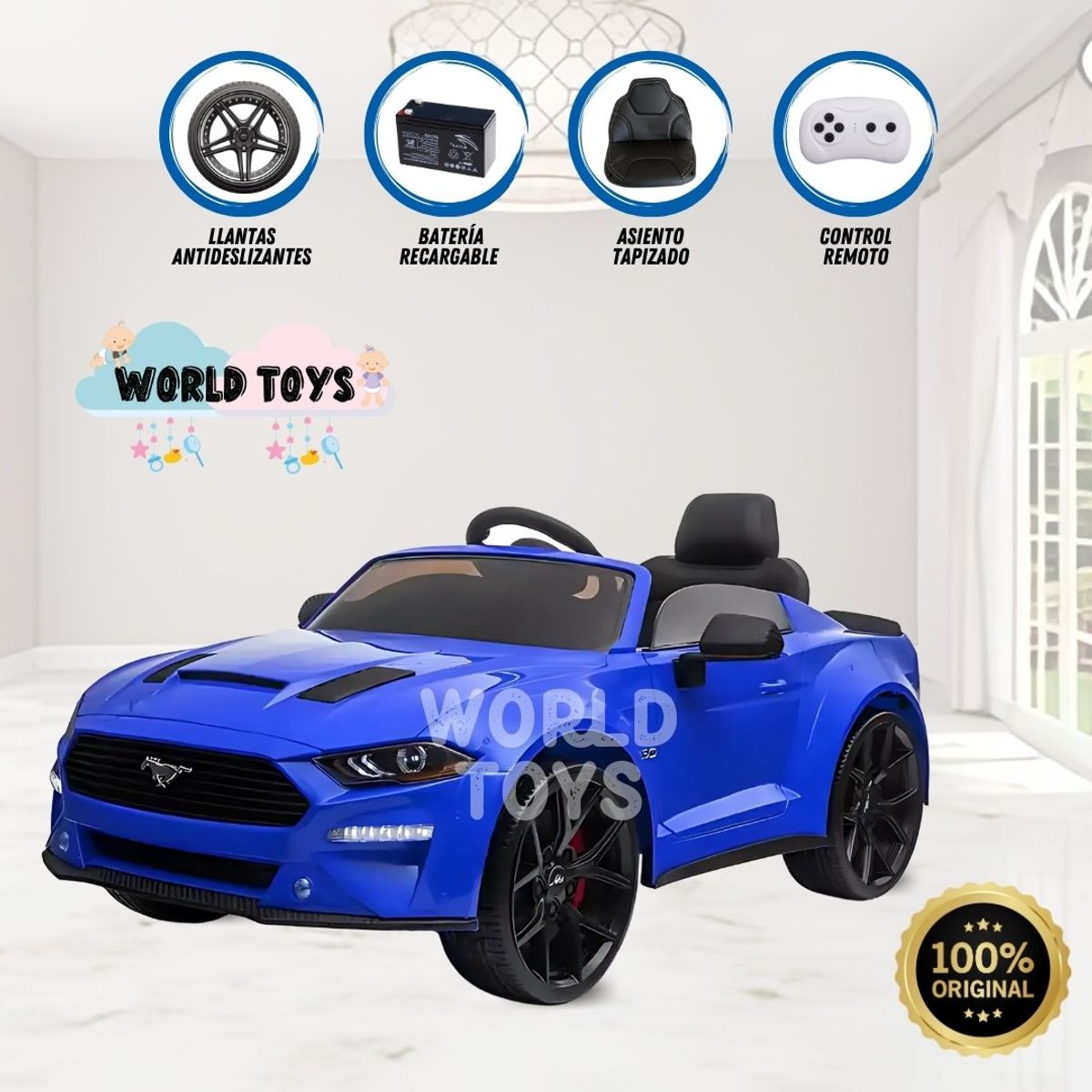 FORD - Carro a Batería Deportivo Ford «MUSTANG» Licenciado Blue