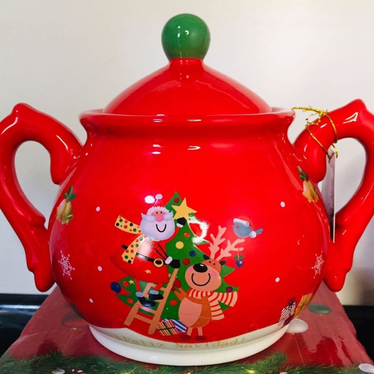 Azucarera Rojo con diseño Navideño, marca GENERICO - Foto Principal