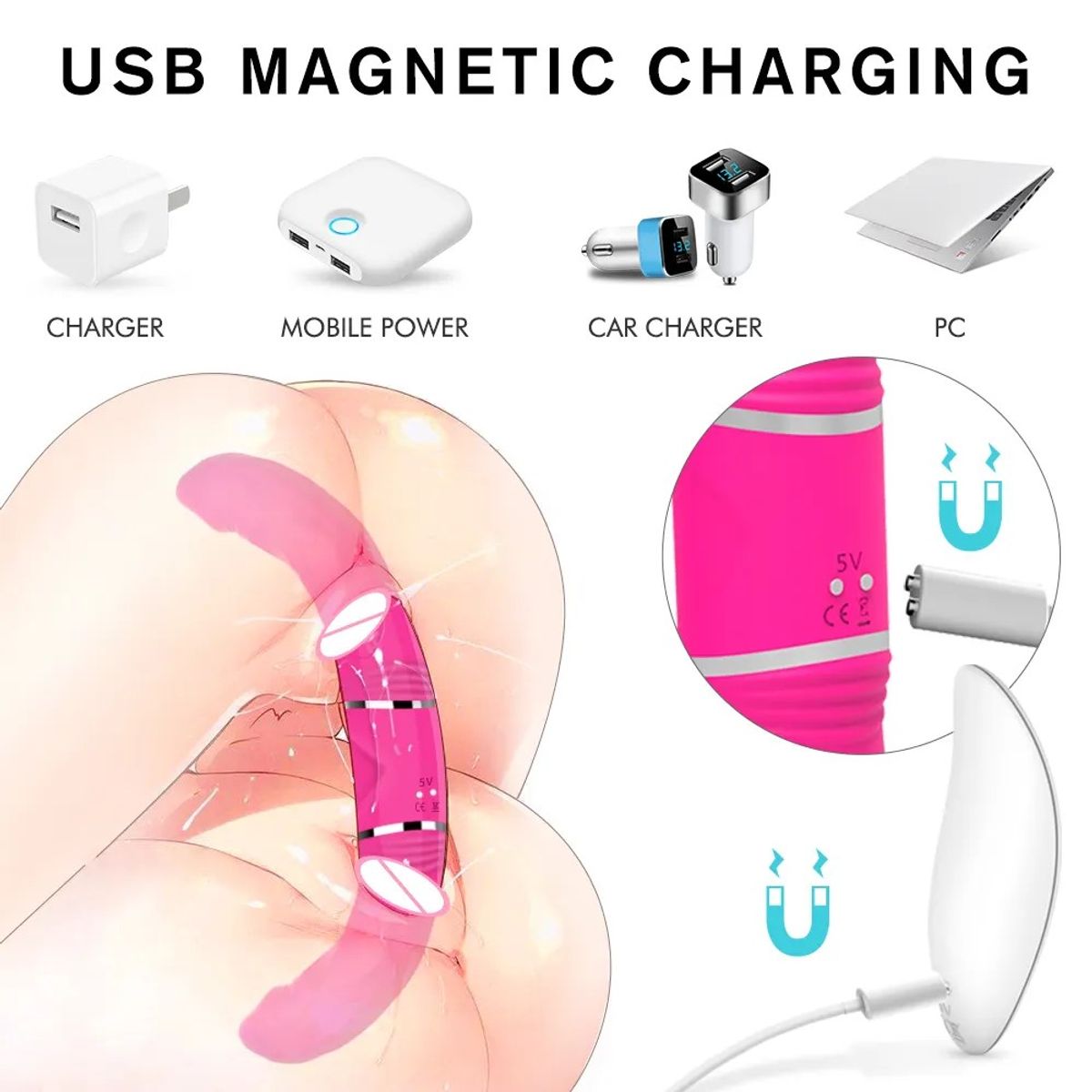 DR PINKY - Dildo Vibrador Cici 35 x 3.3cm Consolador Doble con Control