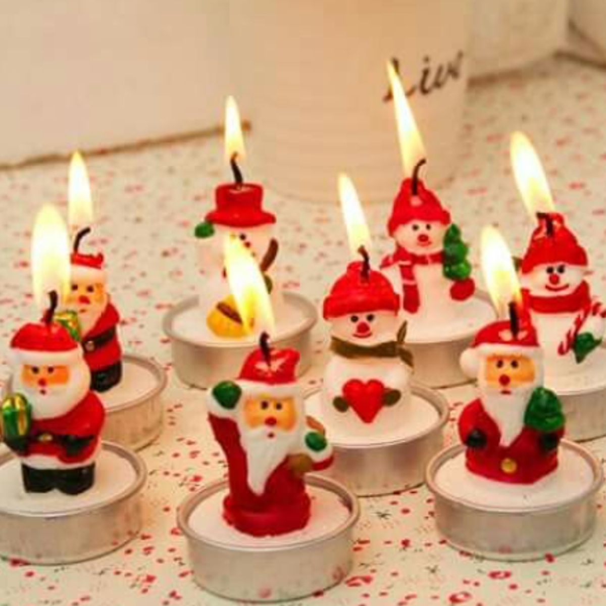 GENERICO - Set de 6 Mini Velas decorativas Navideñas