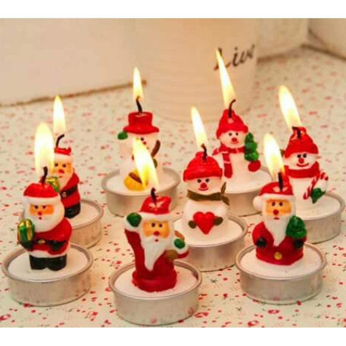 GENERICO - Set de 6 Mini Velas decorativas Navideñas