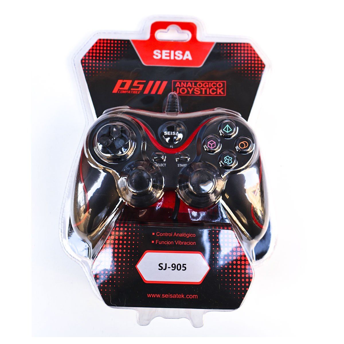 SEISA - Mando Gamepad Para PS3 Seisa Con Vibración SJ905 Con Cable