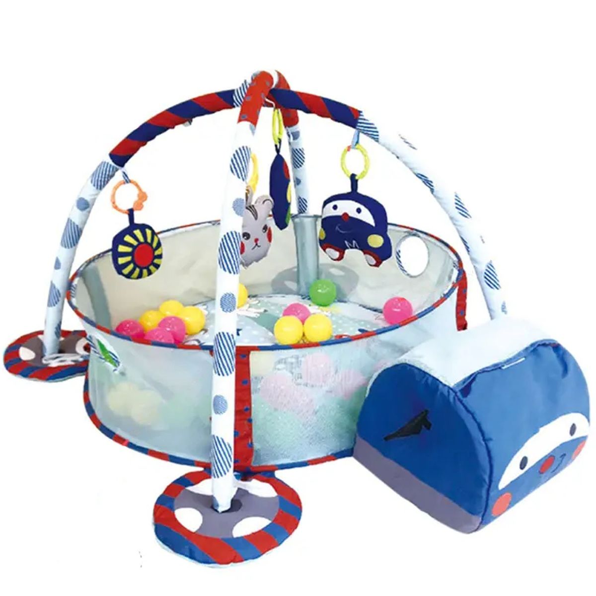 BABY - Gimnasio de Bebe Didáctico 3 en 1 con Pelotas Robot Azul