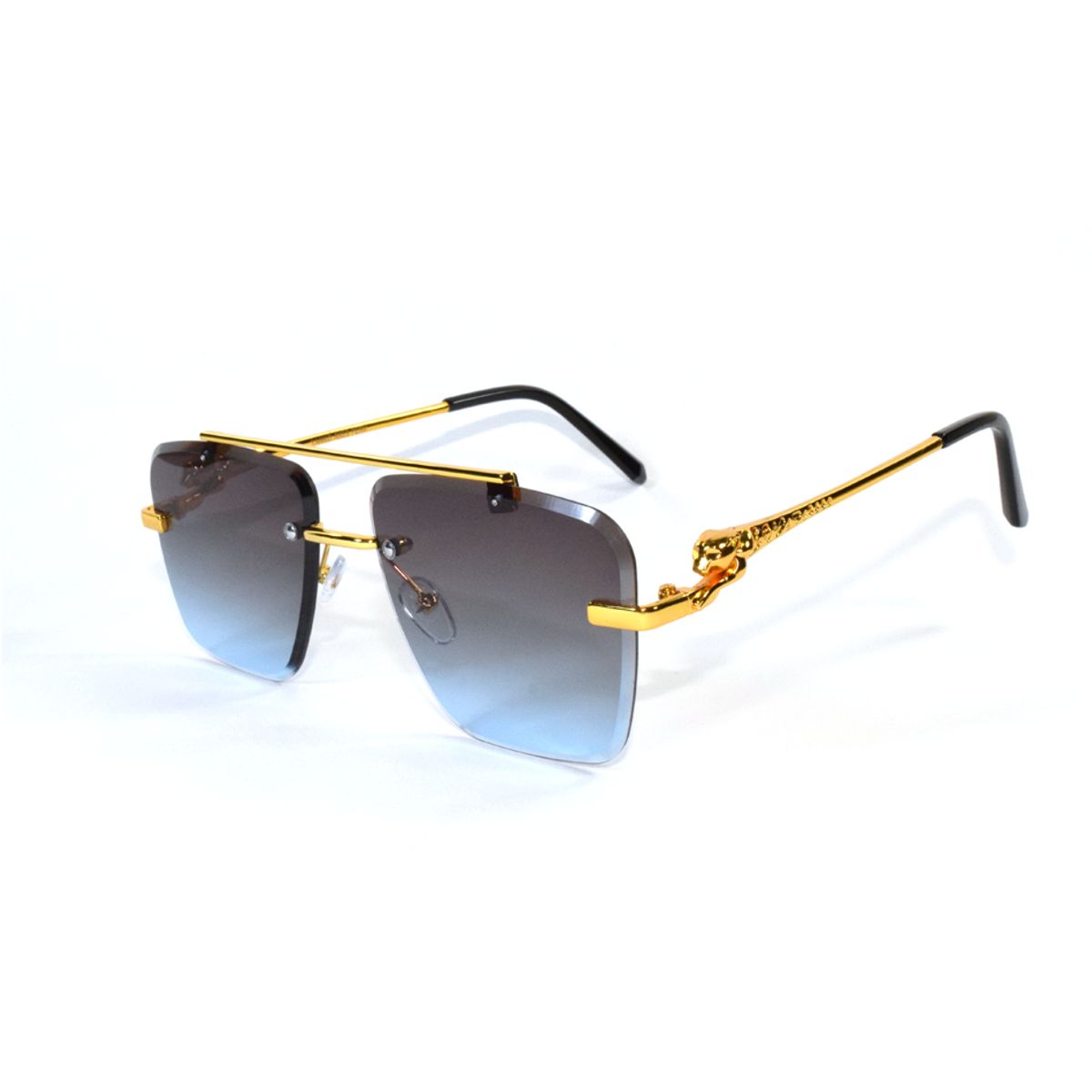 GENERICO - Lentes de Sol Estilo Unisex Moda Uv400 - Azul Neg Dorad