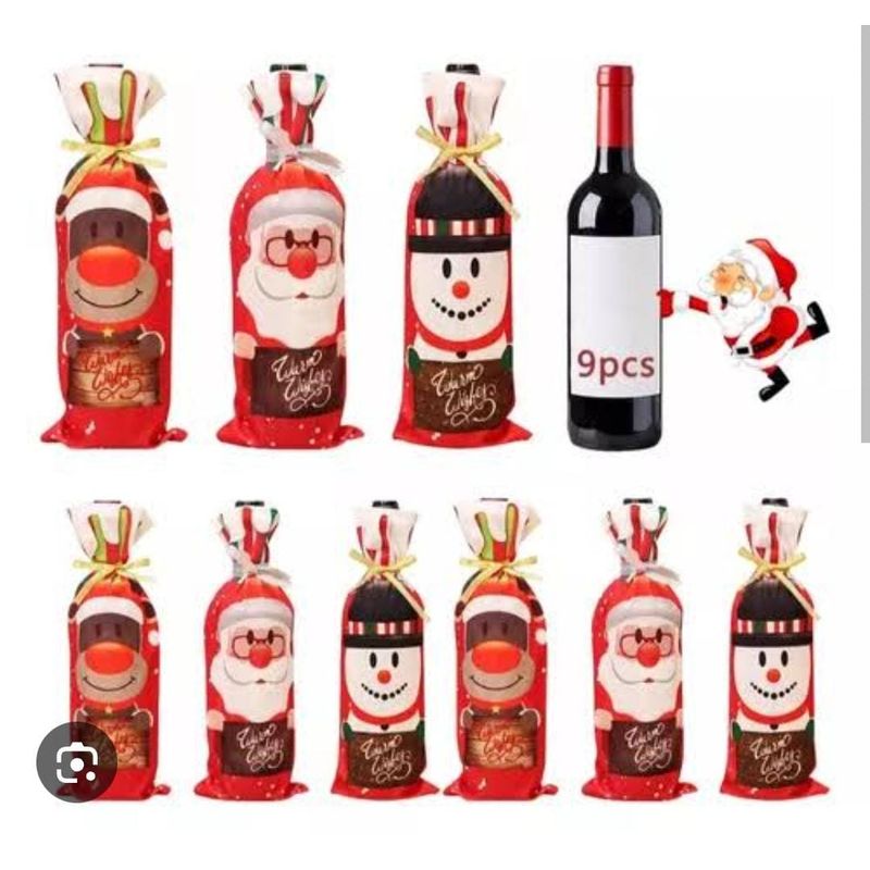 GENERICO - Funda para botella de vino diseño Navideño