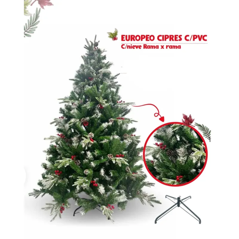 GENERICO - Árbol de Navidad Cipres con Nieve 180M Rama x Rama