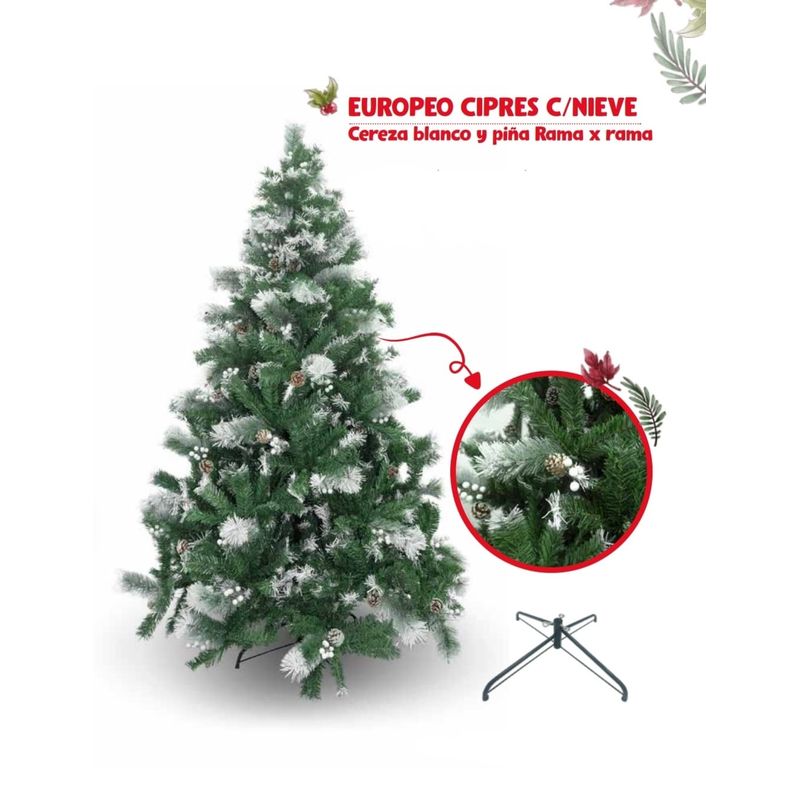 GENERICO - Árbol de Navidad Cipres con Nieve 180M Rama x Rama