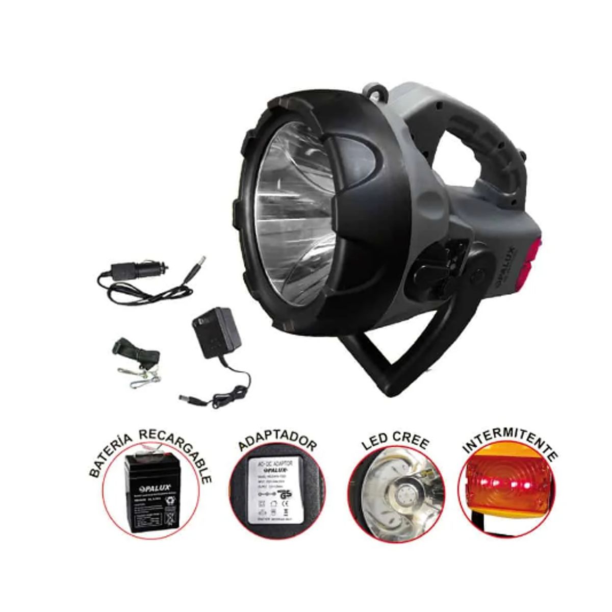 OPALUX - Linterna Recargable LED 10W HB-4011TNG OPALUX