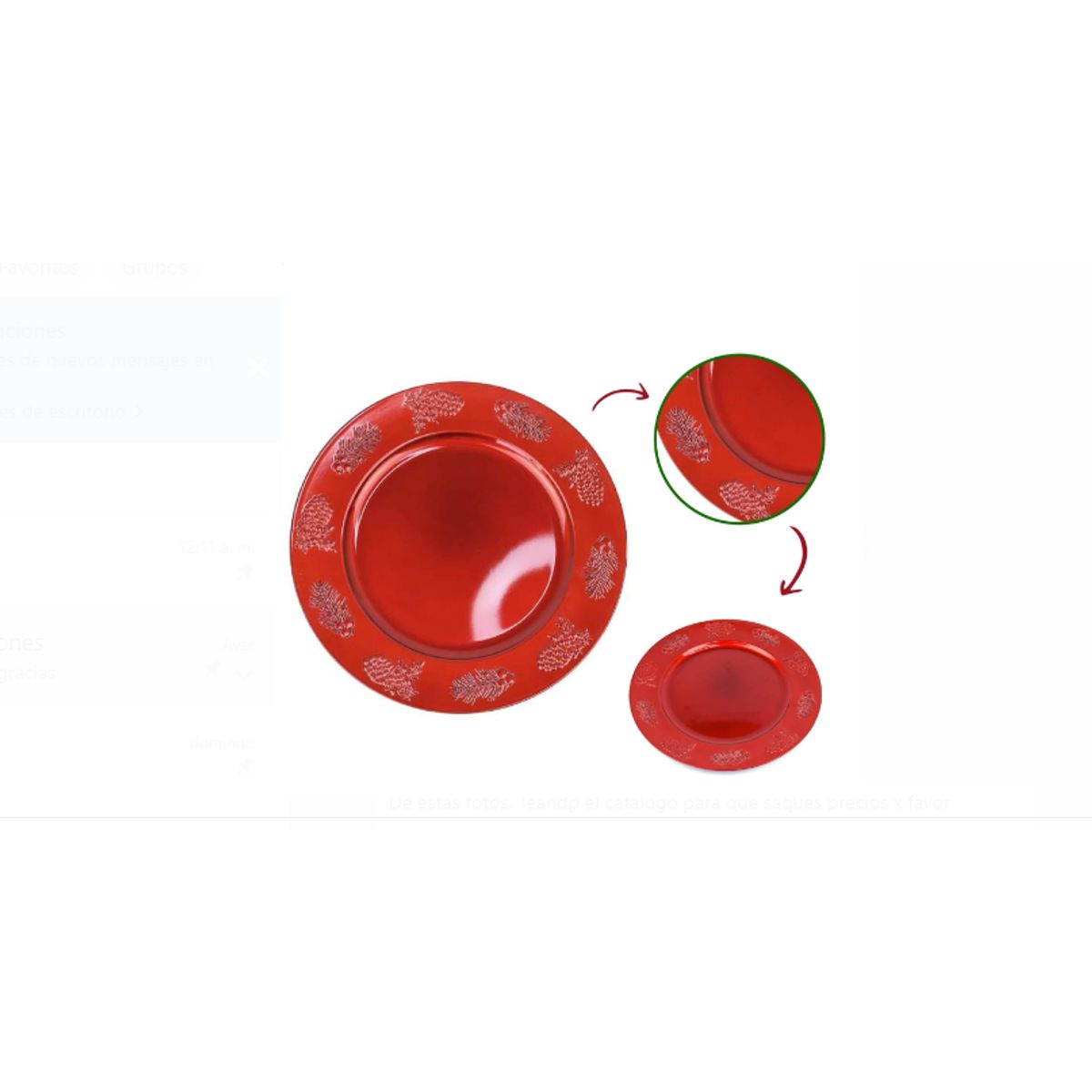 GENERICO - Plato Tendido con diseño Navideño