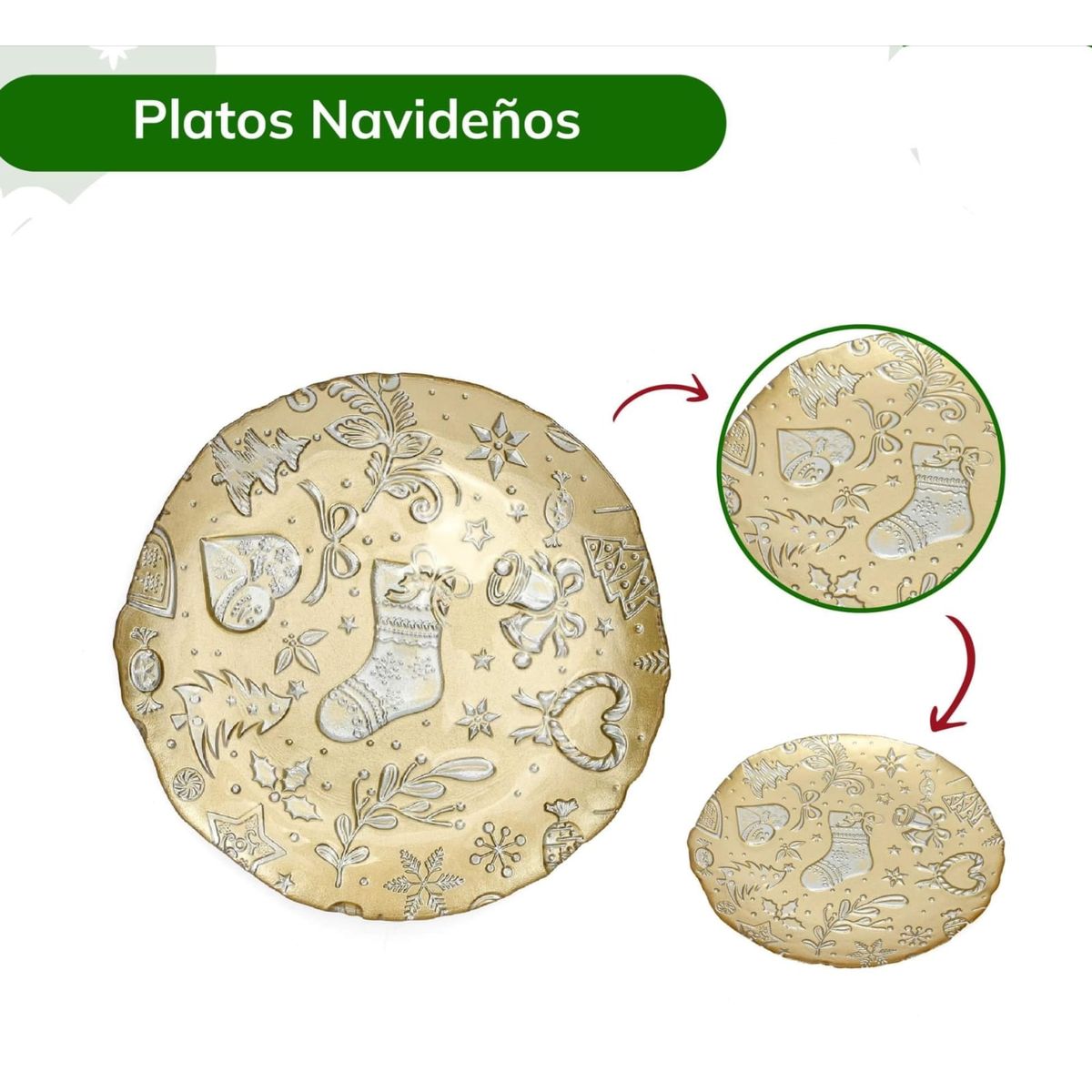 GENERICO - Plato Tendido con diseño Navideño