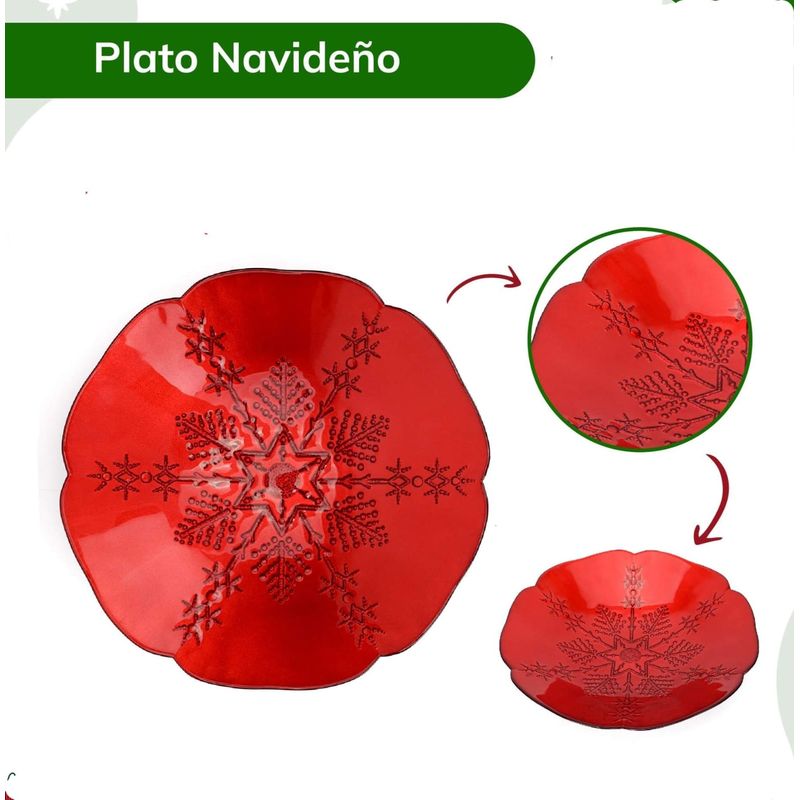 GENERICO - Plato Tendido con diseño Navideño