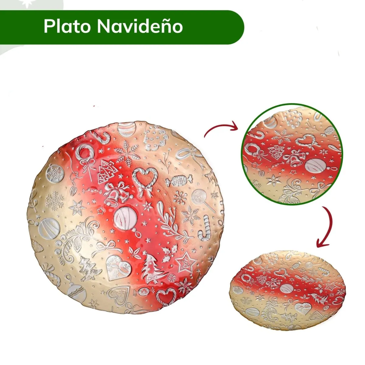 GENERICO - Plato Tendido con diseño Navideño