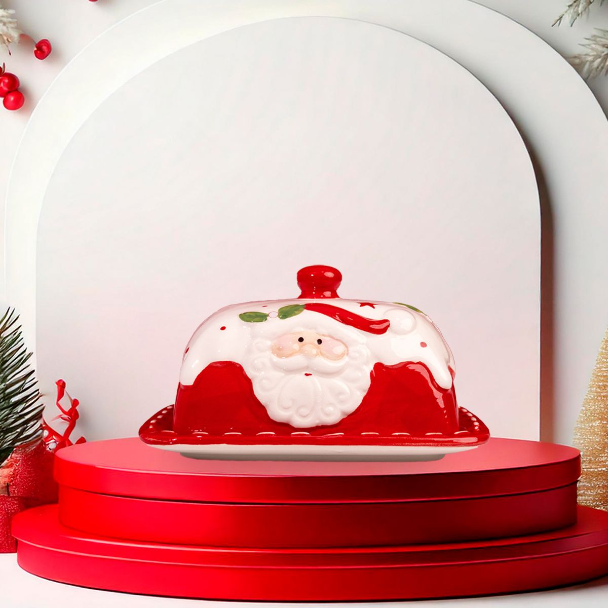 GENERICO - Mantequillera Navideña de Papa Noel