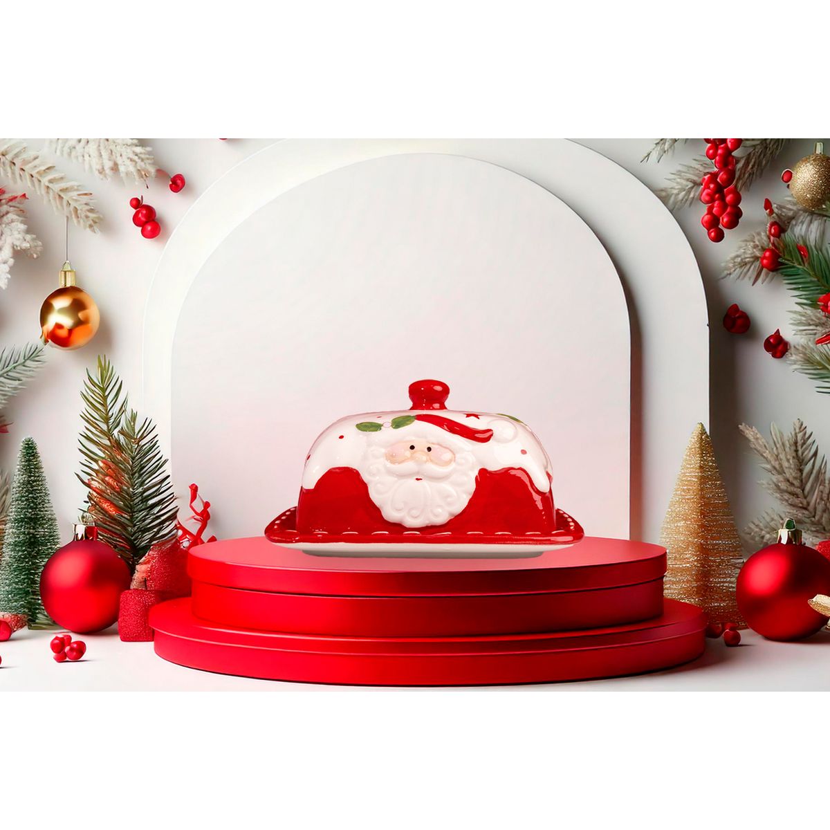 GENERICO - Mantequillera Navideña de Papa Noel