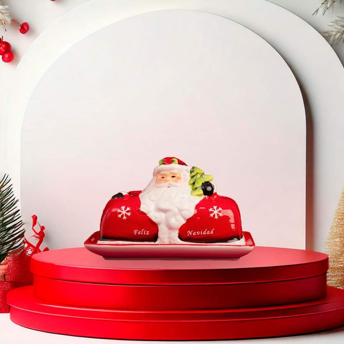 GENERICO - Mantequillera Navideña de Papa Noel