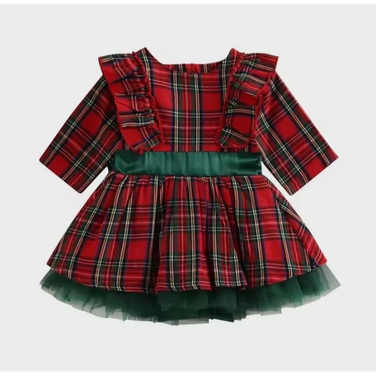 GENERICO - VESTIDO NAVIDEÑO TUL VERDE NIÑA TALLA 8