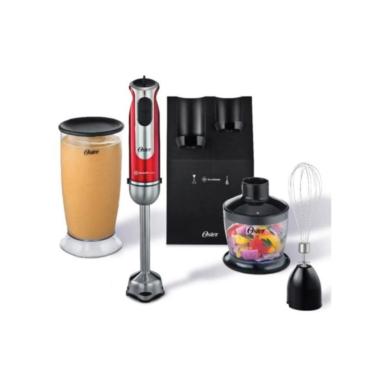 OSTER - Batidora Oster® de Inmersión con Accesorios FPSTHB2801 051 Rojo