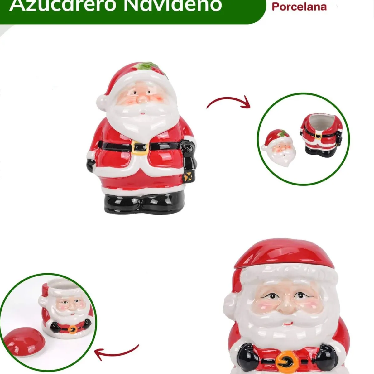 GENERICO - Azucarera Navideño con Diseño Papa Noel