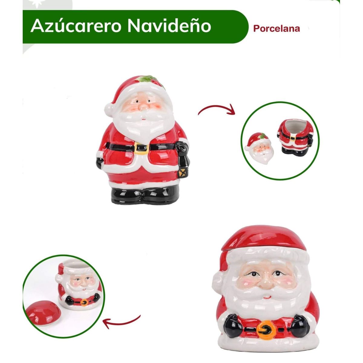 GENERICO - Azucarera Navideño con Diseño Papa Noel